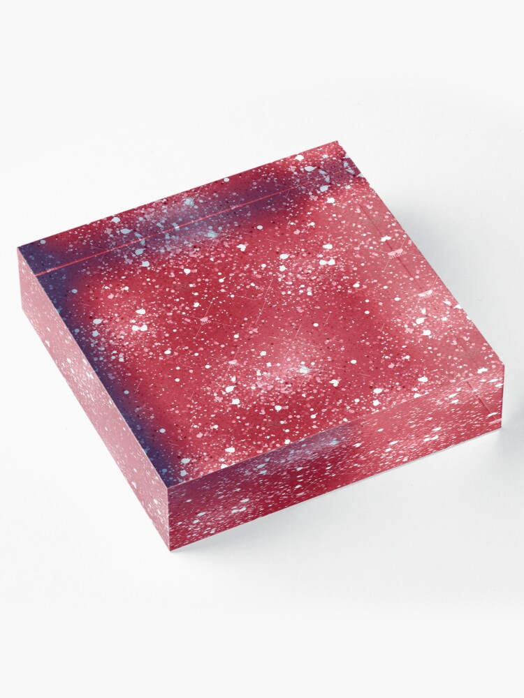 Thumbnail 4 of 5, Acrylic Block, Christmas red pattern designed and sold by Riverside-Moon.