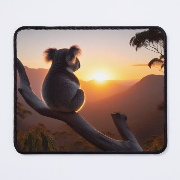 Item preview, A little koala bear sitting on a branch of a eucalyptus tree designed and sold by ART-POD-PL.
