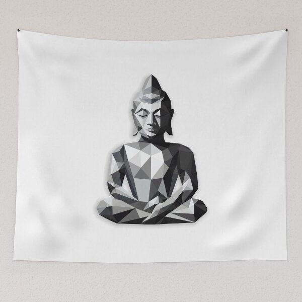 Item preview,  buddha Modern art 3D Black White statue designed and sold by MartynGrey.