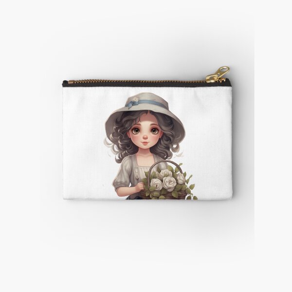 Item preview, A gray flower girl with her gray roses designed and sold by NuttyCottage.