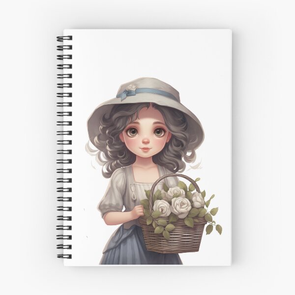 Item preview, A gray flower girl with her gray roses designed and sold by NuttyCottage.