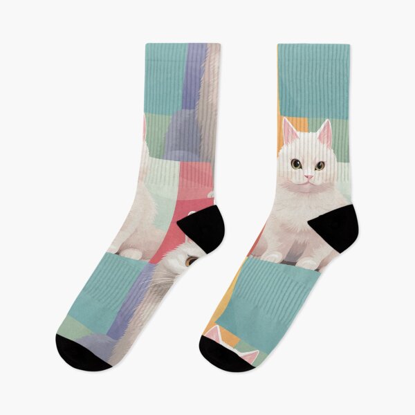 Item preview, An abstract white cat exudes elegance and minimalist charm. designed and sold by StrawberryJolly.