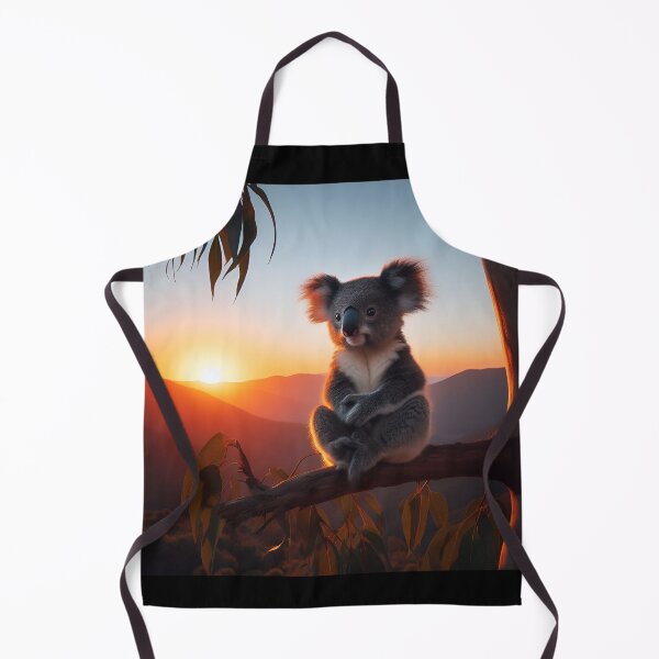 Item preview, A little koala bear sitting on a branch of a eucalyptus tree designed and sold by ART-POD-PL.