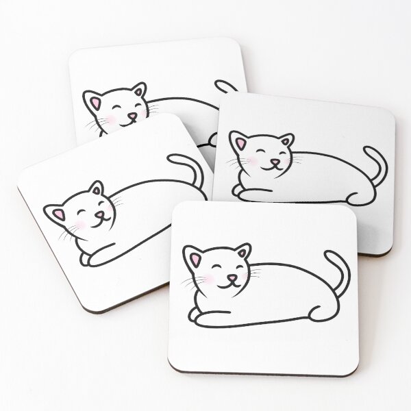 Item preview, A cute little white cat is smiling. designed and sold by TiffyChaa.