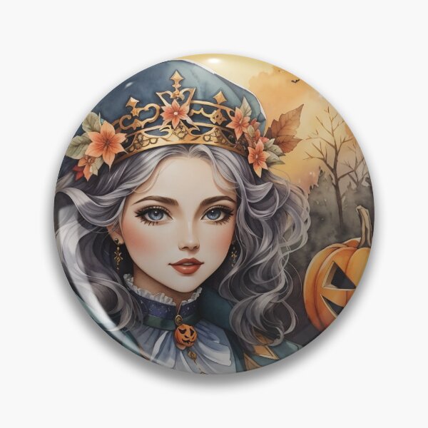 Item preview, Young witch with a serious face and a smiling pumpkin on Halloween evening designed and sold by desinganddecor.