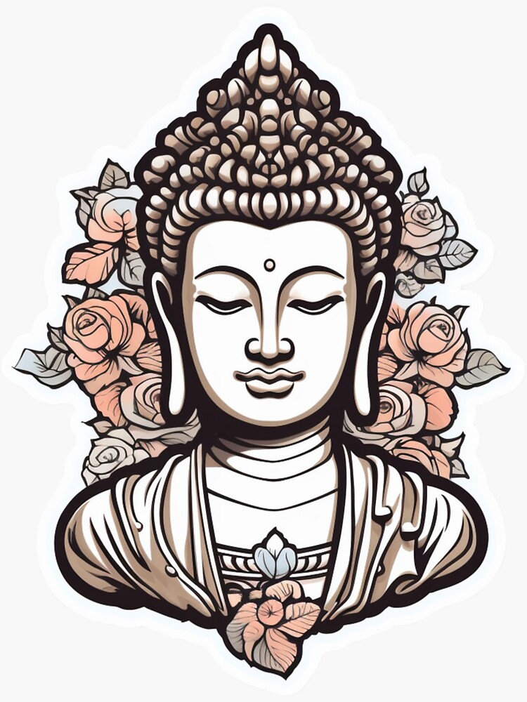 Buddha Black White ,buddha Modern art , buddha Modern art home decoration |  Sticker