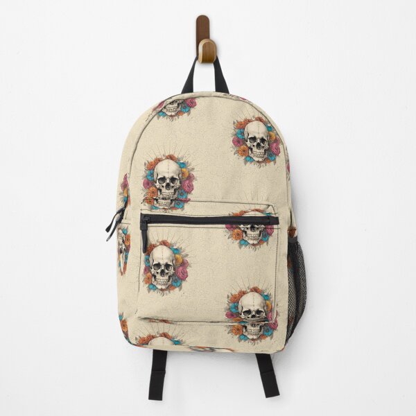 Item preview, skull with flowers designed and sold by studio468.