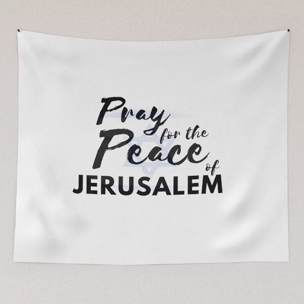 Item preview, Pray for the Peace of Jerusalem | Israel Flag overlaid with Psalm 122:6 designed and sold by WordsToArt.