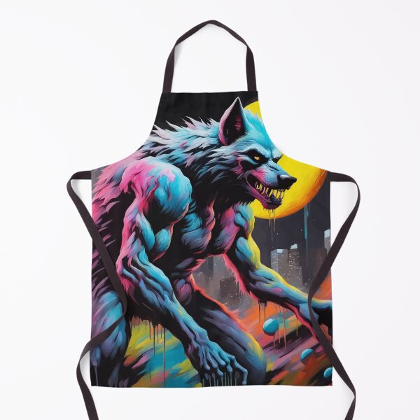Item preview, Mystical Black Werewolf in Moonlit Cityscape designed and sold by javaoverride.