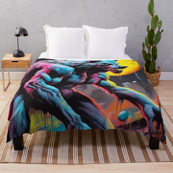 Item preview, Mystical Black Werewolf in Moonlit Cityscape designed and sold by javaoverride.