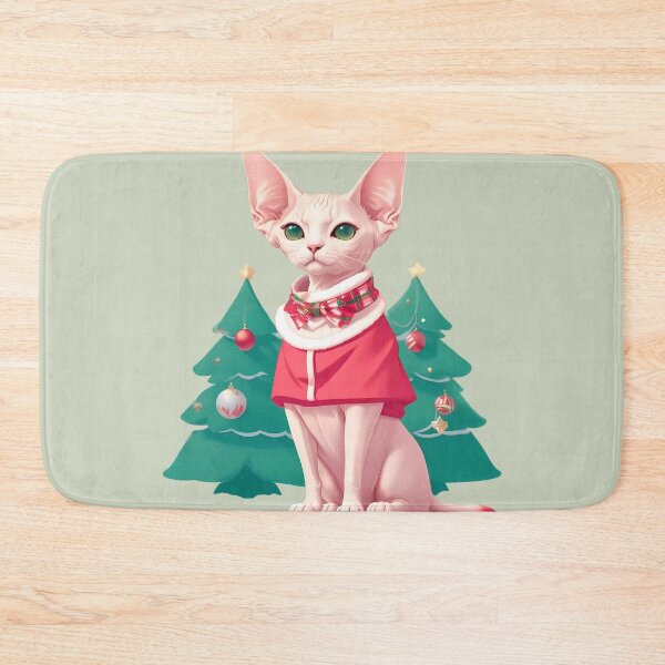 Item preview, Sphynx Cat in Santa Hat designed and sold by purrfect pattern.