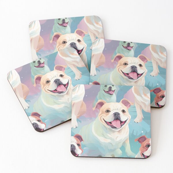 Item preview, A dreamy smiling bulldog exudes charm, warmth, and contentment designed and sold by StrawberryJolly.