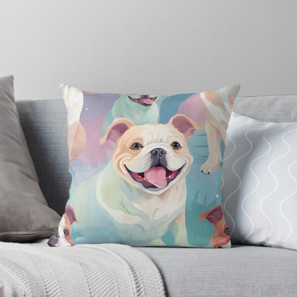 Item preview, A dreamy smiling bulldog exudes charm, warmth, and contentment designed and sold by StrawberryJolly.