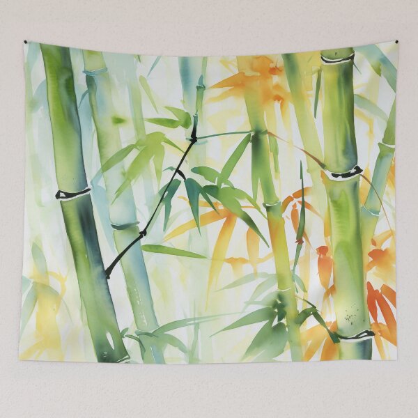 Item preview, Fluid Bamboo Dreams: Traditional Japanese Watercolor Abstraction designed and sold by aricutcia.