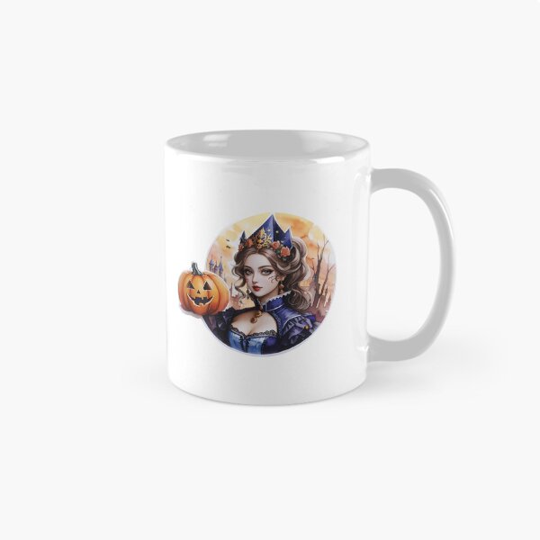 Item preview, A young witch with a smiling pumpkin on the background of the palace on Halloween evening designed and sold by desinganddecor.