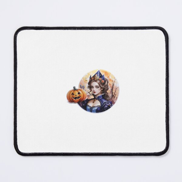 Item preview, A young witch with a smiling pumpkin on the background of the palace on Halloween evening designed and sold by desinganddecor.