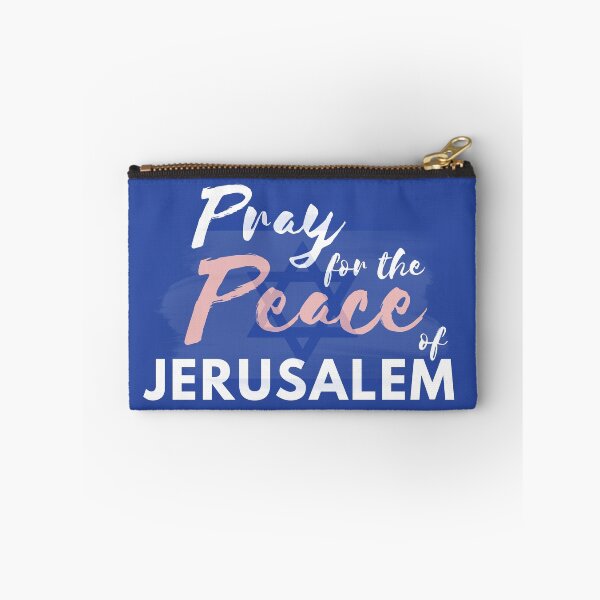 Item preview, Pray for the Peace of Jerusalem | Israeli Flag overlaid with Psalm 122:6 designed and sold by WordsToArt.