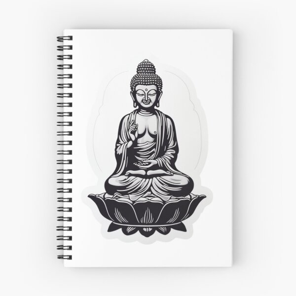 Item preview, Buddha Black White , positive bright sticker For Different Surfaces designed and sold by MartynGrey.