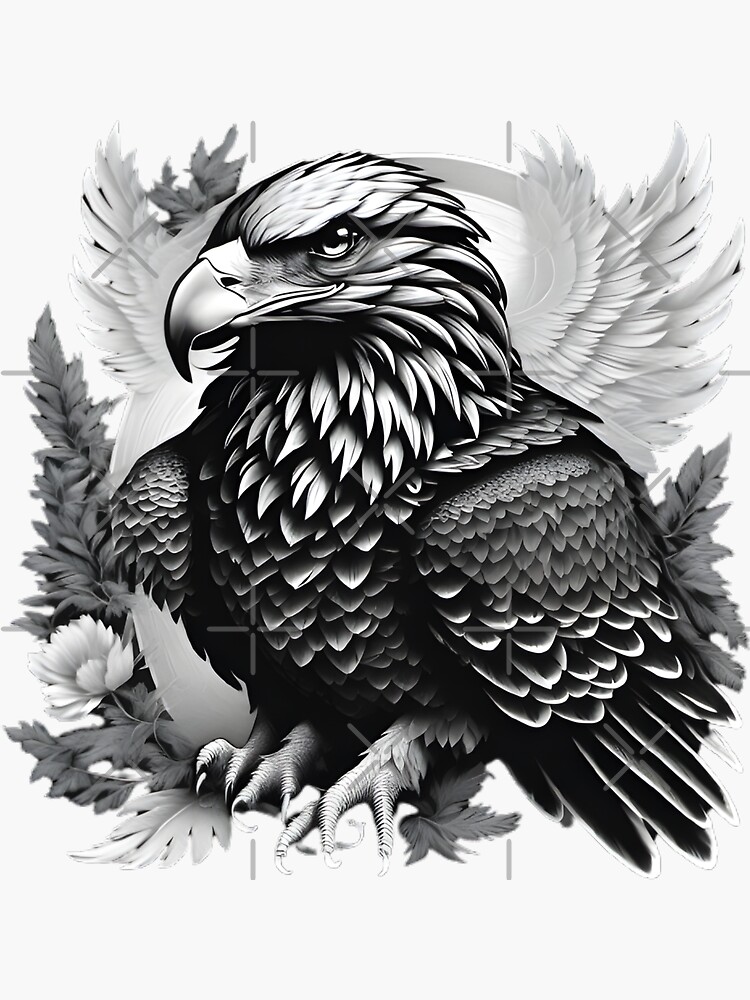 aigle noir et blanc Sticker