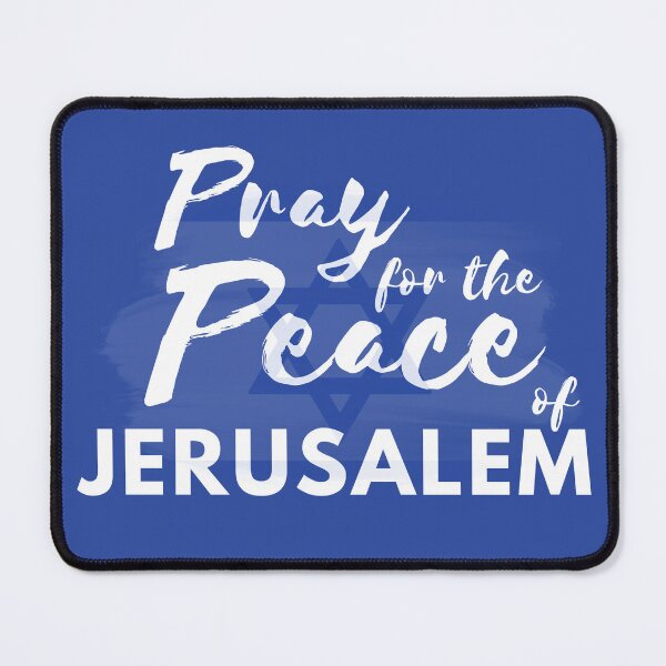 Item preview, Pray for the Peace of Jerusalem | Flag of Israel overlaid with Psalm 122:6 designed and sold by WordsToArt.
