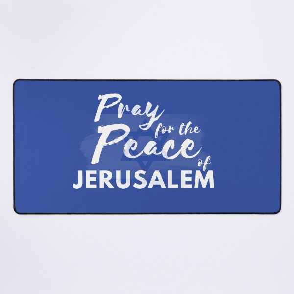 Item preview, Pray for the Peace of Jerusalem | Flag of Israel overlaid with Psalm 122:6 designed and sold by WordsToArt.