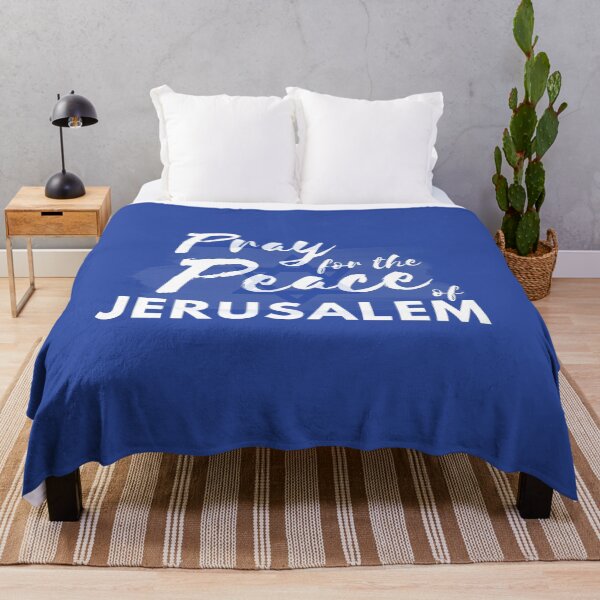 Item preview, Pray for the Peace of Jerusalem | Flag of Israel overlaid with Psalm 122:6 designed and sold by WordsToArt.