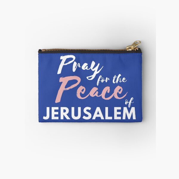 Item preview, Pray for the Peace of Jerusalem | Psalm 122:6 | Blue, White, and Peach designed and sold by WordsToArt.