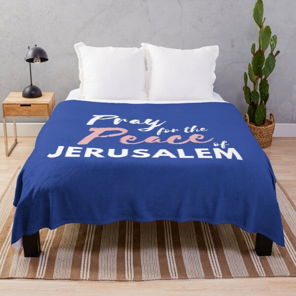 Item preview, Pray for the Peace of Jerusalem | Psalm 122:6 | Blue, White, and Peach designed and sold by WordsToArt.