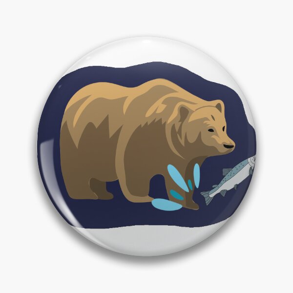 Item preview, Cute Bear Fishing Graphic for Fat Bear Contest designed and sold by Esme Campbell.