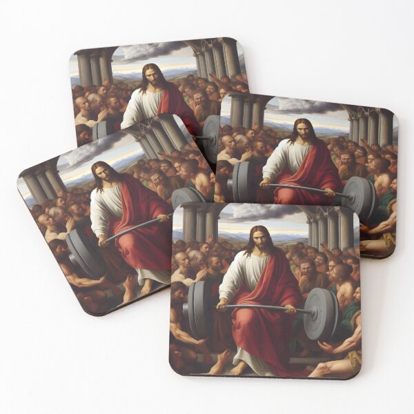 Item preview, “Barbell Blessings”–Jesus, The Ultimate Deadlifter and Squater On Leg Day designed and sold by ignasirus.