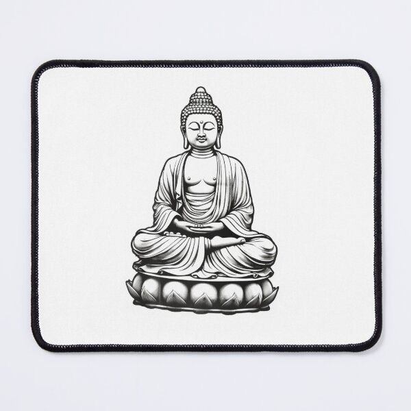 Item preview, Buddha Black White , Buddhist symbol , 3D Black White statue designed and sold by MartynGrey.