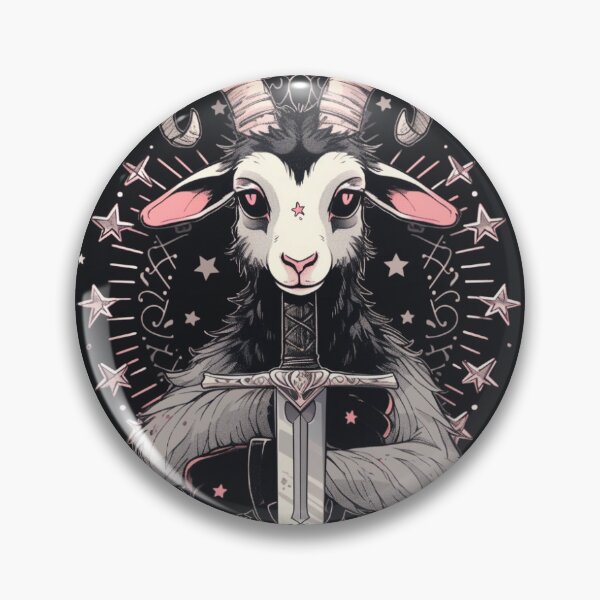 Item preview, goat of swords - gothic halloween witchy design for edgy goth fans of occult symbols swords and goats designed and sold by Productsbane.
