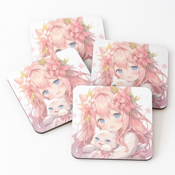 Item preview, Anime Girl with Kitten designed and sold by Lumora.Studio.