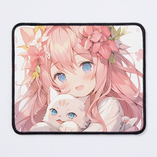Item preview, Anime Girl with Kitten designed and sold by Lumora.Studio.