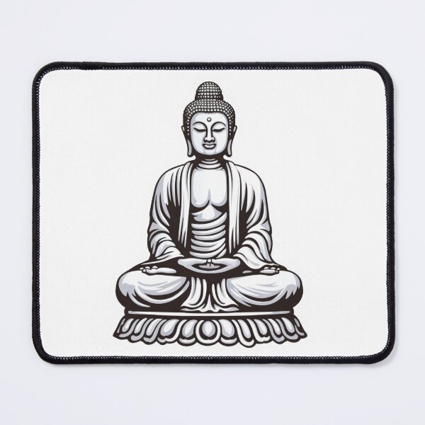 Item preview, Buddha Black White , Digital Art, For Yoga Lovers , Meditation Sticker For Home designed and sold by MartynGrey.