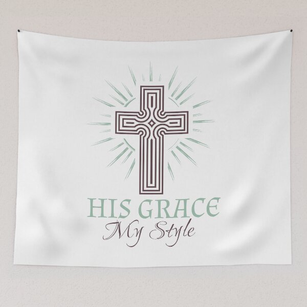 Item preview, Christian Illustration of a Cross with His Grace My Style designed and sold by Angela Cini.