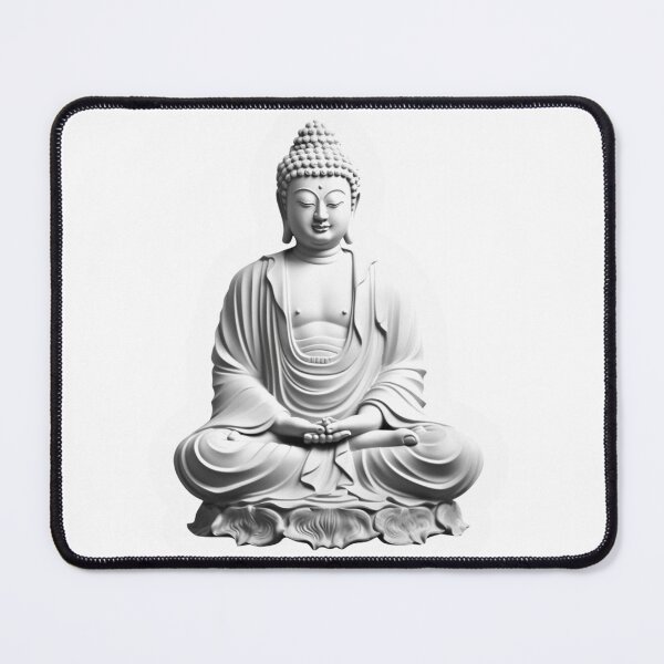 Item preview, Buddha Black White , 3D Black White statue , Meditation Sticker For Home designed and sold by MartynGrey.