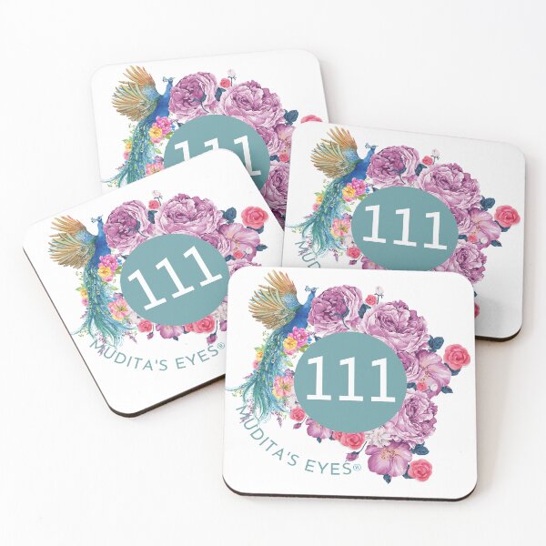 Item preview, 111 Twin Flame Number Peacock Floral Sticker designed and sold by MuditasEyes.