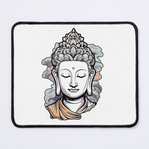 Item preview, Buddha Black White , Meditation Sticker For Different Surfaces designed and sold by MartynGrey.