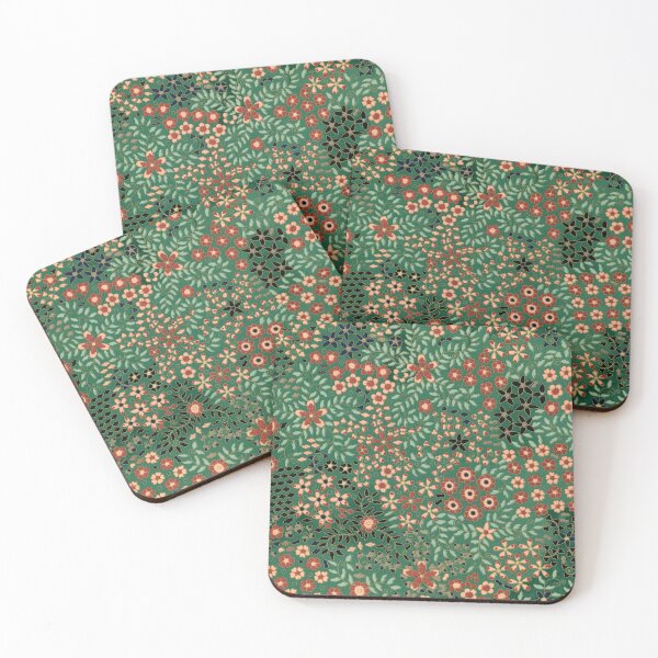 Item preview, Green Japanese flower background designed and sold by tony4urban.