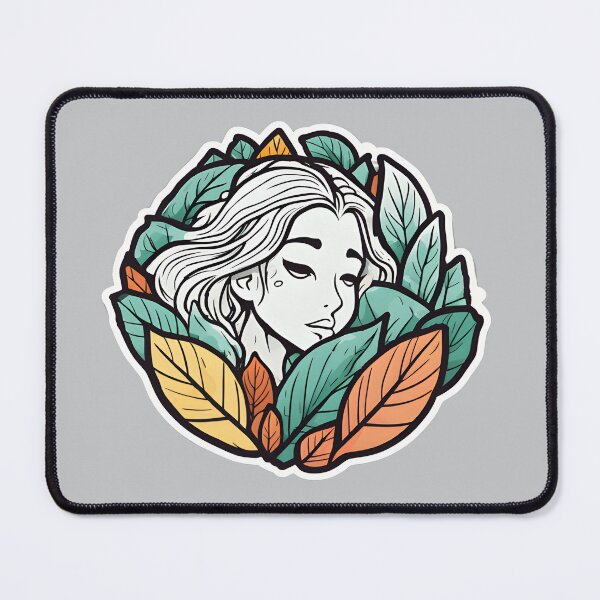 Item preview, Girl sleeping  in a pack of autumn leaves designed and sold by MiniCharm.