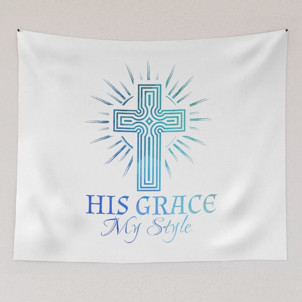 Item preview, Christian Illustration of a Cross with His Grace My Style designed and sold by Angela Cini.