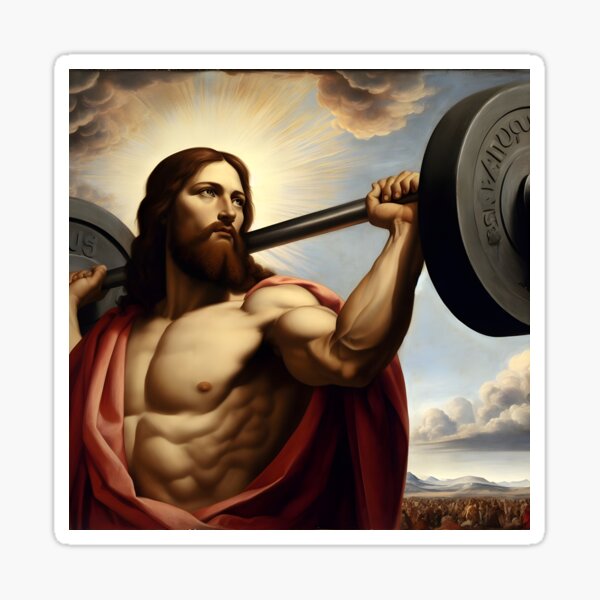 Funny Jesus Christian Weight Lifting by Hoornbeek, William