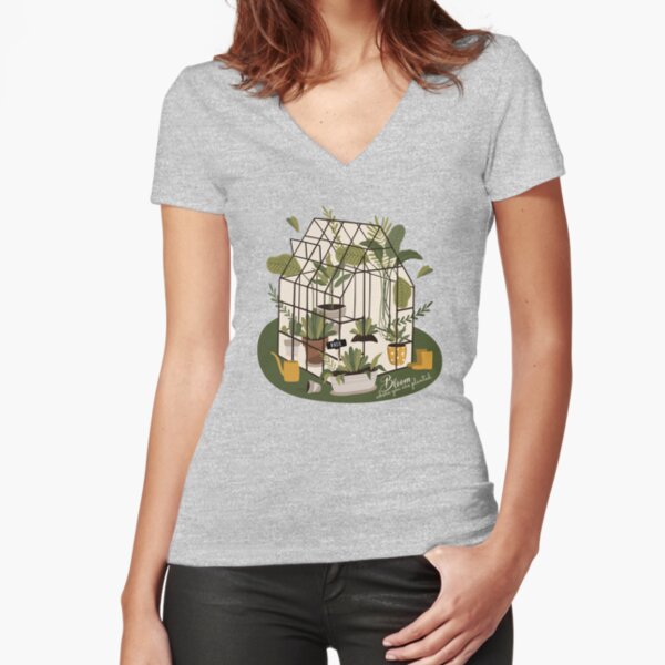 Ladies Relaxed V-neck Detroit Hudson's T-shirt - Heather Forest