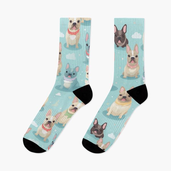 Item preview, A French Bulldog in colorful pastels radiates charm and playfulness designed and sold by StrawberryJolly.