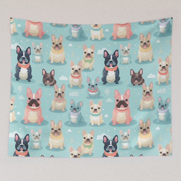 Item preview, A French Bulldog in colorful pastels radiates charm and playfulness designed and sold by StrawberryJolly.