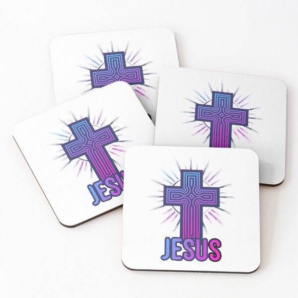 Item preview, Jesus and Cross in Blue and Pink designed and sold by Angela Cini.