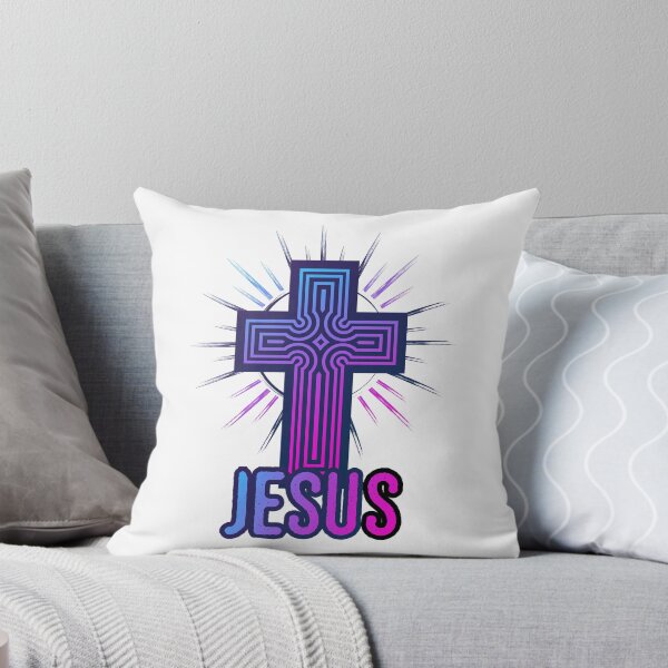 Item preview, Jesus and Cross in Blue and Pink designed and sold by Angela Cini.