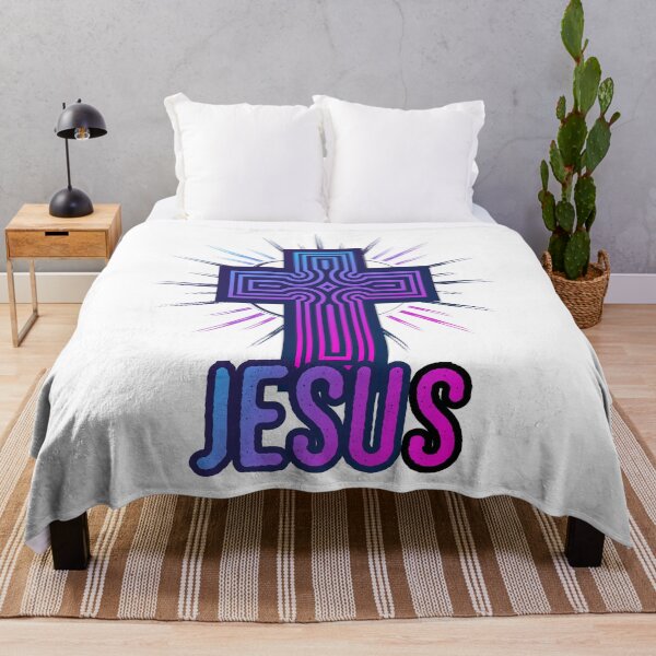 Item preview, Jesus and Cross in Blue and Pink designed and sold by Angela Cini.