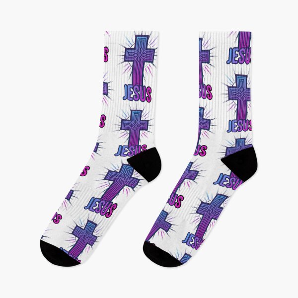 Item preview, Jesus and Cross in Blue and Pink designed and sold by Angela Cini.